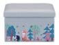 Coffre à jouets pour enfants avec motif forêt.