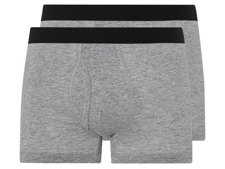 Twee grijze boxershorts met zwarte tailleband