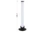 Witte buisvormige LED-lamp met een zwarte voet, ongeveer 30 cm hoog.