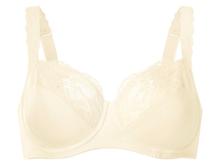 Beige beha met kanten details op de bandjes en cups.