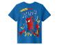 T-shirt bleu pour enfants avec un imprimé Spiderman et le texte « SWING INTO ACTION ».