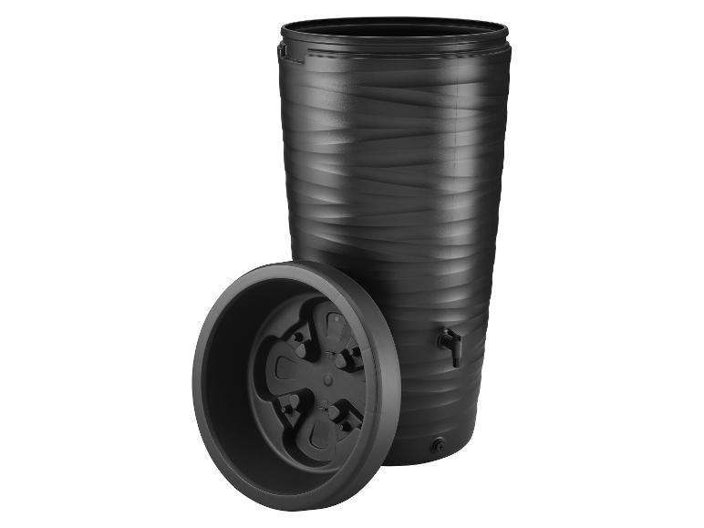 Tonneau de pluie noir avec couvercle et robinet