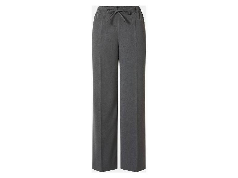 Grijze broek met rechte pijpen en trekkoord in de taille