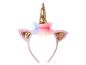 Serre-tête licorne avec corne dorée, oreilles roses et tulle arc-en-ciel