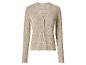Cardigan en maille beige pour femme avec boutons et col en V