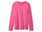 T-shirt rose à manches longues avec poche poitrine