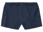Donkerblauwe korte broek met elastische tailleband.