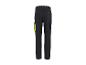 Pantalon de travail foncé avec accents vert clair et poches, vue arrière.