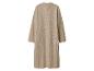 Lange beige gebreide cardigan met geribbelde textuur