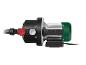 Waterpomp met zwarte behuizing, rode dop en groene motor