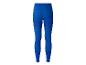 Legging de sport bleu côtelé avec zones de compression et de ventilation.