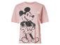 T-shirt rose à manches courtes avec une grande impression noire de Mickey Mouse et le mot 'MICKEY'.