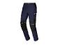 Pantalon de travail bleu foncé avec genouillères noires et poches latérales.
