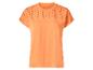T-shirt orange femme à manches courtes avec détails brodés