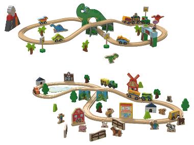 Set de chemin de fer en bois dino parc ou ferme Playtive