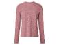 Pull femme rose à manches longues en maille ajourée