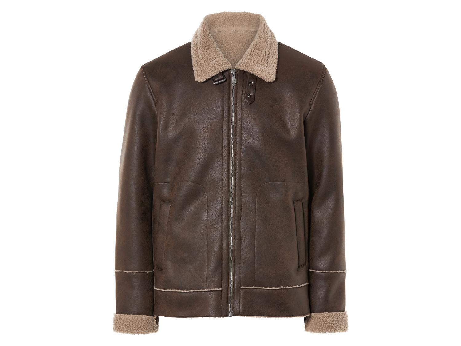 Infinity Leather Heren warm vintage Brando bikerjack van leer, bruin