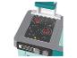 Cuisine jouet avec plaque de cuisson et four en turquoise et gris