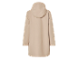 Beige regenjas met capuchon.