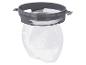 Support de sac poubelle gris avec un sac en plastique transparent