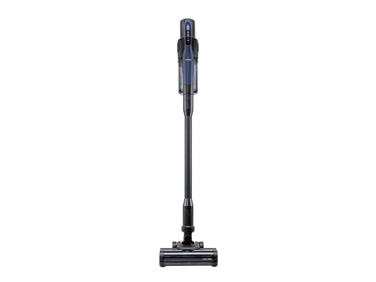 Aspirateur balai sans fil au design bleu foncé et noir