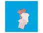 Drie kinder-T-shirts in roze en witte tinten op een blauwe achtergrond.
