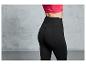 Leggings noirs taille haute pour le sport.