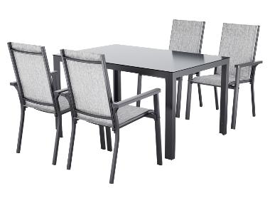 LIVARNO® Ensemble de jardin Houston : table de jardin avec 4 chaises