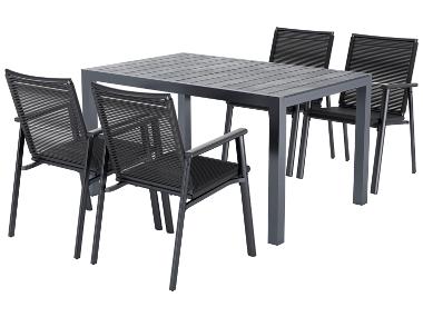 LIVARNO® Ensemble de jardin »Miami«: Table de jardin extensible avec 4 chaises empilable