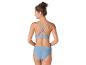 Lichtblauwe, tweedelige bikini: top en broekje.