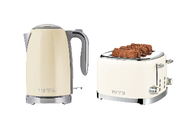 SILVERCREST® Set de cuisine rétro : Bouilloire et grille-pain 4 fentes