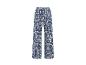 Pantalon large femme à motif géométrique bleu et blanc