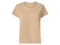 Effen beige T-shirt met korte mouwen voor dames
