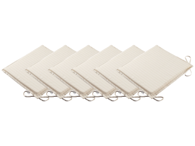 LIVARNO home Set de 6 coussins pour chaise de jardin »Sevilla«, 38 x 42 cm (crème)