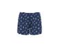 Donkerblauwe pyjamashort met witte schelpenprint