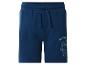 Donkerblauwe shorts met trekkoord en Minecraft-print.