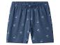 Shorts bleu foncé pour enfants avec taille élastique et motif de bateaux.