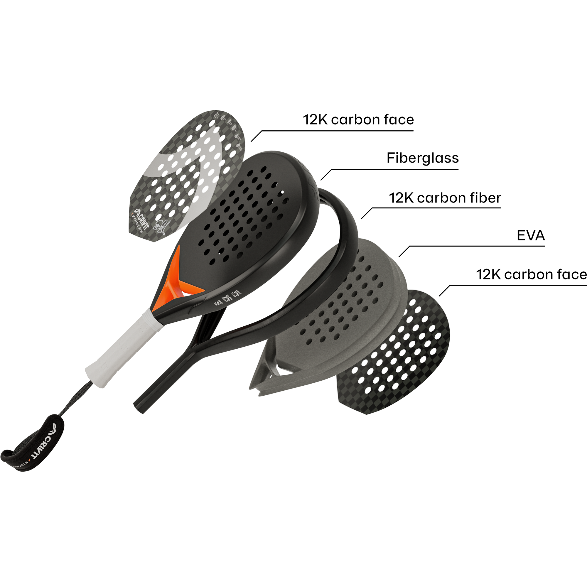 CRIVIT Padelracket »12K Carbon PRO« - 5