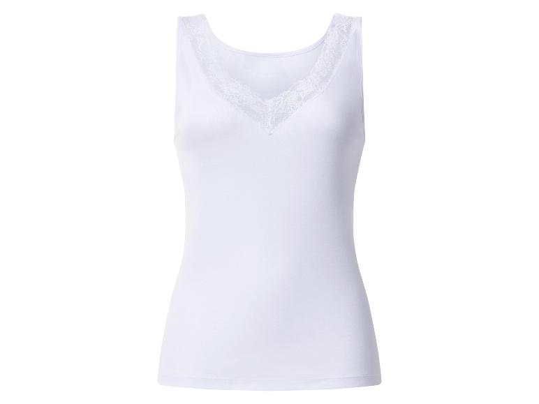 Débardeur blanc avec décolleté en V en dentelle
