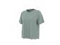 Lichtgroen dames T-shirt met ronde hals en golvende randen.