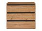 Houten ladekast met drie lades en zwarte details