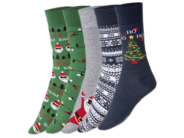 Aller en mode plein écran LIVERGY® Set de 5 paires de chaussettes de Noël dans une boîte cadeau - Photo 2