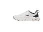Chaussures de sport blanches avec détails noirs et semelle découpée.