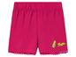 Roze shorts met luipaardenprint en pompoenrand.