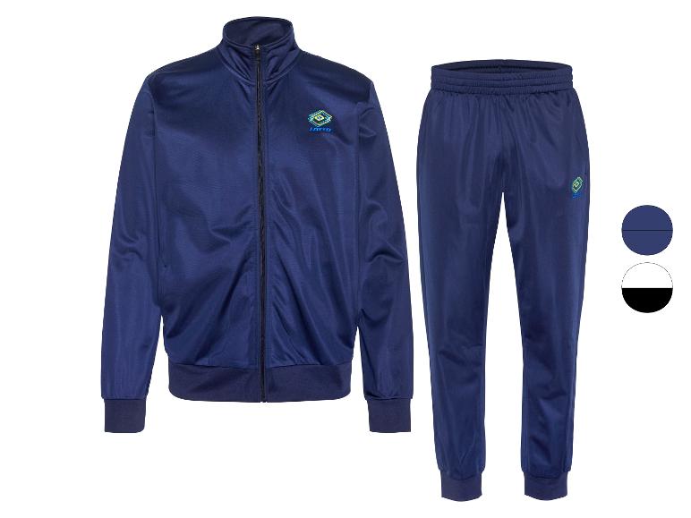 Survêtement bleu marine avec veste zippée et pantalon de jogging.