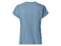 T-shirt femme bleu ciel avec manches retroussées, vue de dos