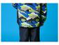 Kinder ski-jas en -broek met kleurrijke camouflageprint.