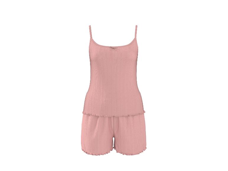 Pyjama rose deux pièces pour femme avec caraco et short