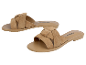 Sandales plates Esmara beige en daim tressé.