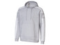 Sweat-shirt à capuche gris avec des rayures blanches d'Adidas.